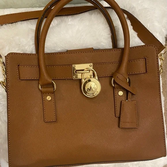 Michael Michael Kors Brown Leather Hamilton East West Satchel - Picture 4 of 13